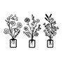 Wallity Erba-1 Conjunto de 3 Piezas de Escultura de Pared en Metal Negro